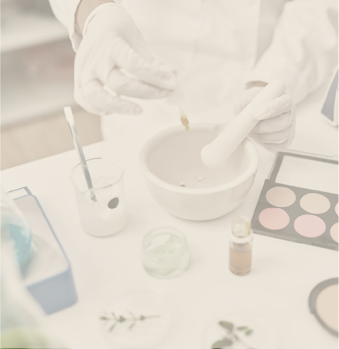 A chemist mixing ingredients